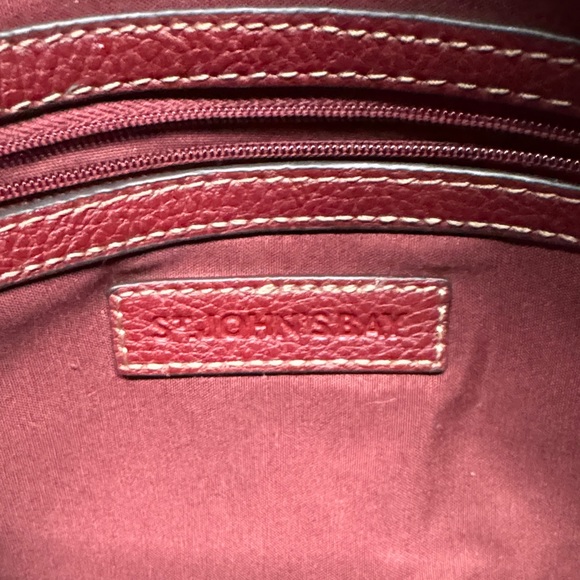 St. John's Bay Deep Red Leather Tote - Picture 2 of 4